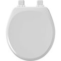 Chesterfield Leather Round Slow Closing Toilet Seat, White CH2061611